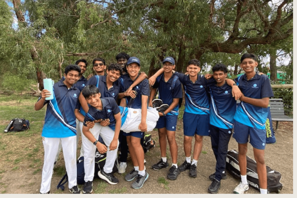 A group of young male cricket players